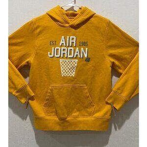 EUC Youth Size XL Jordan Jumping Man Hoodie Long Sleeve Yellow Cotton/Poly